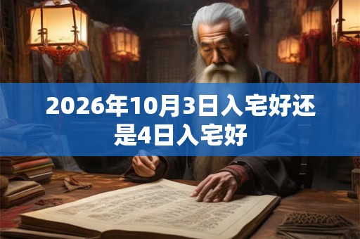 2026年10月3日入宅好还是4日入宅好