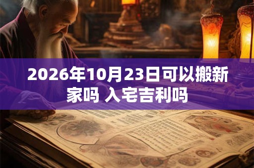 2026年10月23日可以搬新家吗 入宅吉利吗
