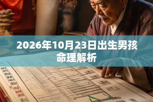 2026年10月23日出生男孩命理解析