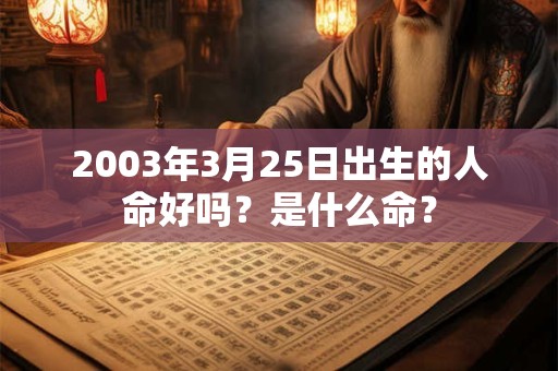 2003年3月25日出生的人命好吗?是什么命? 2003年3月25日出生的人命好吗?是什么命?