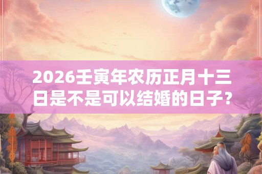 2026壬寅年农历正月十三日是不是可以结婚的日子？
