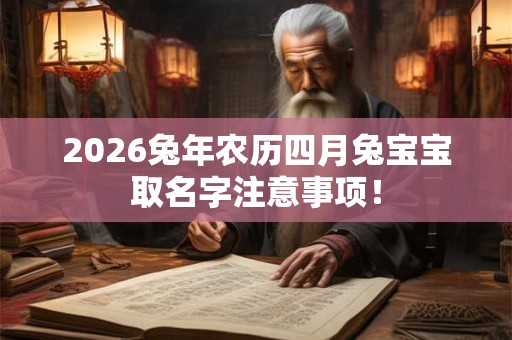 2026兔年农历四月兔宝宝取名字注意事项！