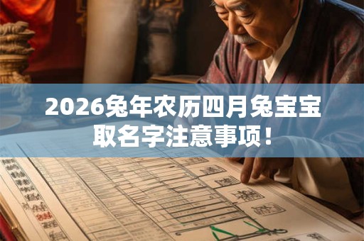 2026兔年农历四月兔宝宝取名字注意事项！