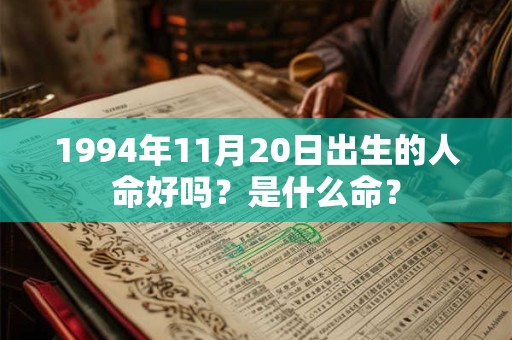1994年11月20日出生的人命好吗？是什么命？