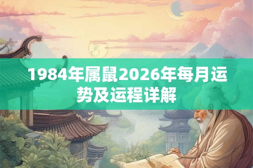 1984年属鼠2026年每月运势及运程详解