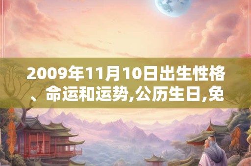 2009年11月10日出生性格、命运和运势,公历生日,免费算命