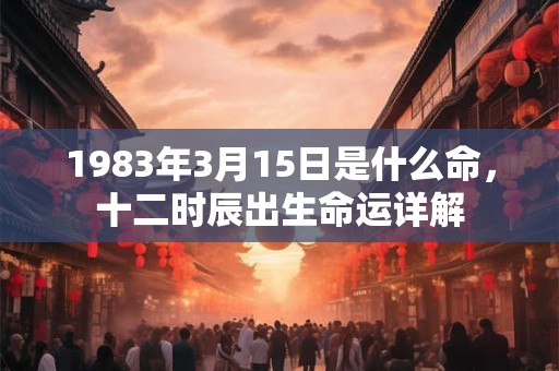 1983年3月15日是什么命，十二时辰出生命运详解