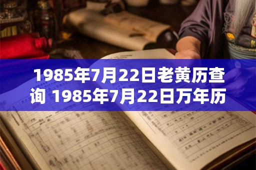 1985年7月22日老黄历查询 1985年7月22日万年历黄道吉日