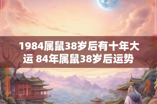 1984属鼠38岁后有十年大运 84年属鼠38岁后运势