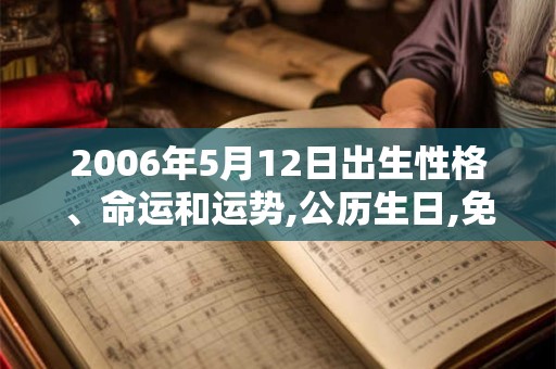 2006年5月12日出生性格、命运和运势,公历生日,免费算命 2006年5月12日出生性格、命运和运势,公历生日,免费算命