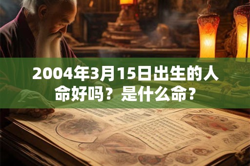 2004年3月15日出生的人命好吗？是什么命？