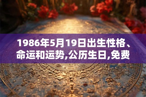 1986年5月19日出生性格、命运和运势,公历生日,免费算命