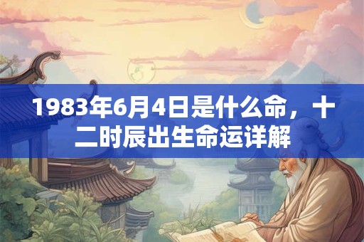 1983年6月4日是什么命，十二时辰出生命运详解