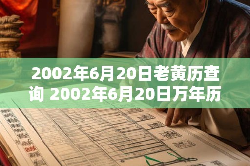 2002年6月20日老黄历查询 2002年6月20日万年历黄道吉日