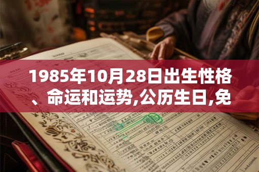 1985年10月28日出生性格、命运和运势,公历生日,免费算命