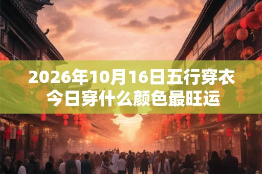 2026年10月16日五行穿衣 今日穿什么颜色最旺运