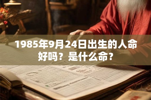1985年9月24日出生的人命好吗？是什么命？