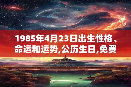 1985年4月23日出生性格、命运和运势,公历生日,免费算命