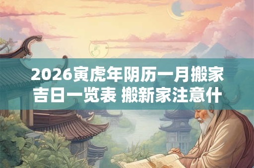 2026寅虎年阴历一月搬家吉日一览表 搬新家注意什么