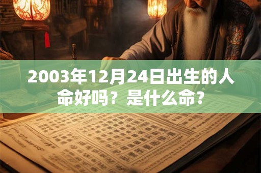 2003年12月24日出生的人命好吗?是什么命? 2003年12月24日出生的人命好吗?是什么命?