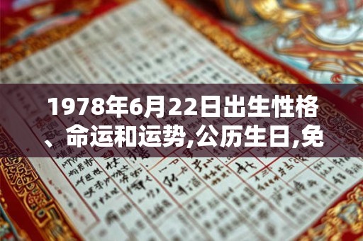 1978年6月22日出生性格、命运和运势,公历生日,免费算命