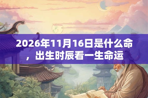 2026年11月16日是什么命，出生时辰看一生命运