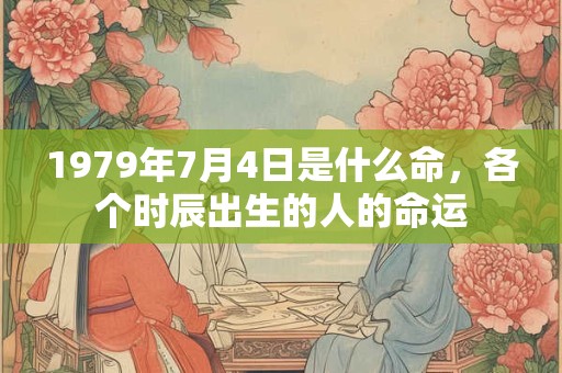 1979年7月4日是什么命，各个时辰出生的人的命运