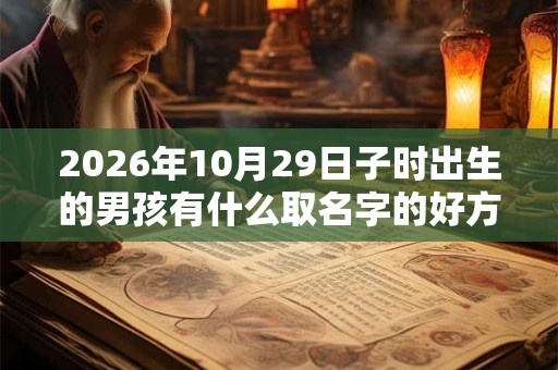 2026年10月29日子时出生的男孩有什么取名字的好方法
