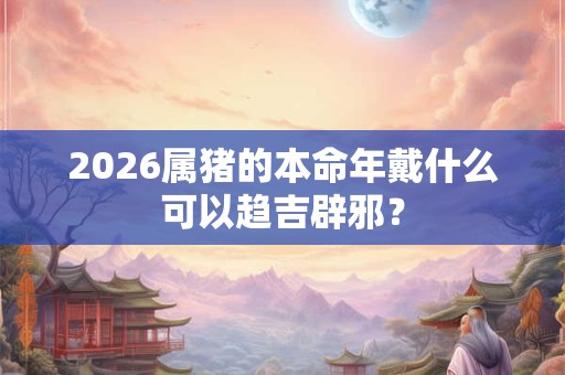 2026属猪的本命年戴什么可以趋吉辟邪？