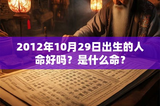 2012年10月29日出生的人命好吗？是什么命？