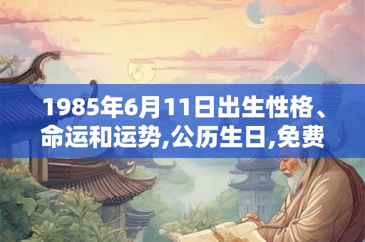 1985年6月11日出生性格、命运和运势,公历生日,免费算命 1985年6月11日出生性格、命运和运势,公历生日,免费算命