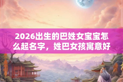 2026出生的巴姓女宝宝怎么起名字，姓巴女孩寓意好的名字