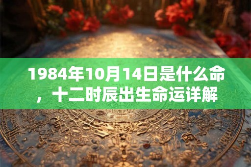 1984年10月14日是什么命，十二时辰出生命运详解