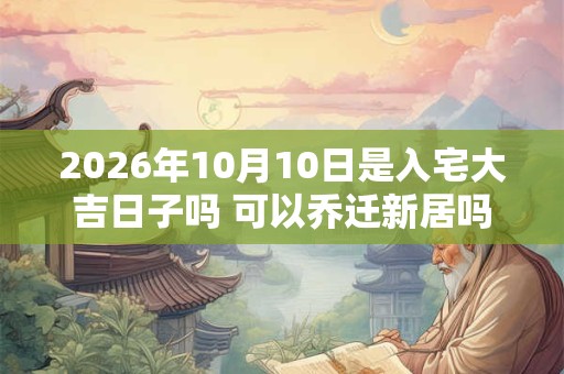 2026年10月10日是入宅大吉日子吗 可以乔迁新居吗