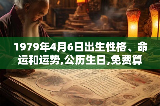 1979年4月6日出生性格、命运和运势,公历生日,免费算命 1979年4月6日出生性格、命运和运势,公历生日,免费算命