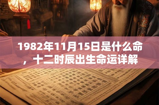 1982年11月15日是什么命，十二时辰出生命运详解