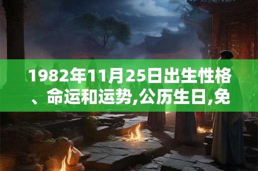 1982年11月25日出生性格、命运和运势,公历生日,免费算命