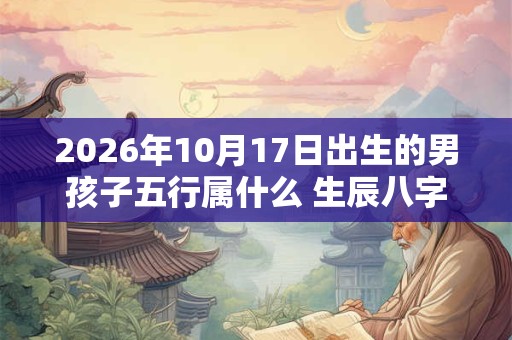 2026年10月17日出生的男孩子五行属什么 生辰八字取名