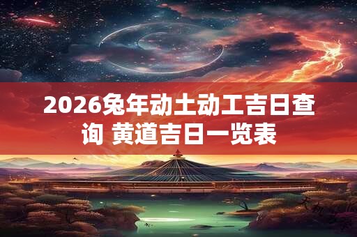 2026兔年动土动工吉日查询 黄道吉日一览表 2026兔年动土动工吉日查询 黄道吉日一览表