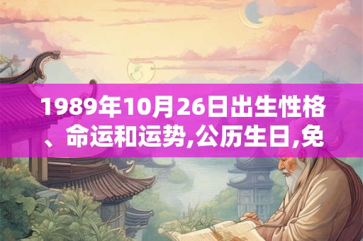 1989年10月26日出生性格、命运和运势,公历生日,免费算命