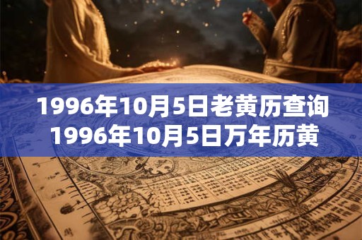 1996年10月5日老黄历查询 1996年10月5日万年历黄道吉日