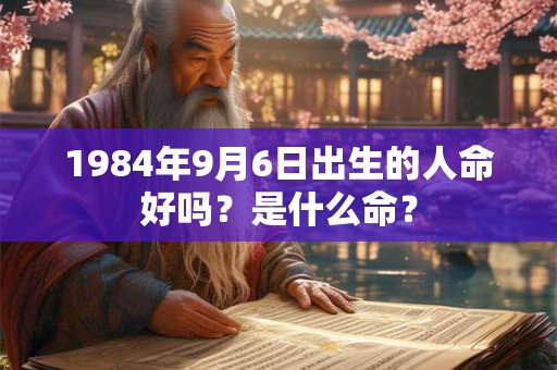 1984年9月6日出生的人命好吗？是什么命？