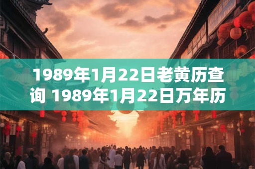 1989年1月22日老黄历查询 1989年1月22日万年历黄道吉日 1989年1月22日老黄历查询 1989年1月22日万年历黄道吉日