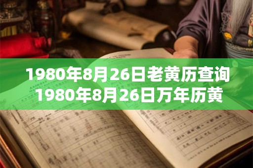 1980年8月26日老黄历查询 1980年8月26日万年历黄道吉日 1980年8月26日老黄历查询 1980年8月26日万年历黄道吉日