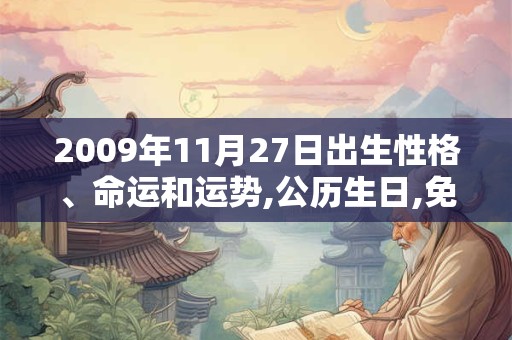 2009年11月27日出生性格、命运和运势,公历生日,免费算命