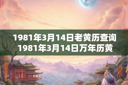 1981年3月14日老黄历查询 1981年3月14日万年历黄道吉日