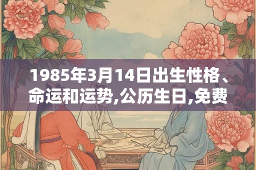 1985年3月14日出生性格、命运和运势,公历生日,免费算命