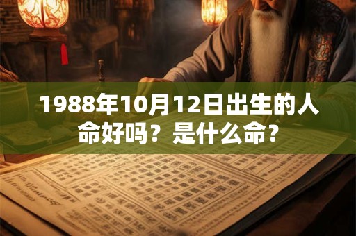 1988年10月12日出生的人命好吗?是什么命? 1988年10月12日出生的人命好吗?是什么命?