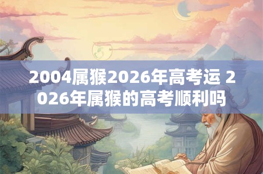 2004属猴2026年高考运 2026年属猴的高考顺利吗