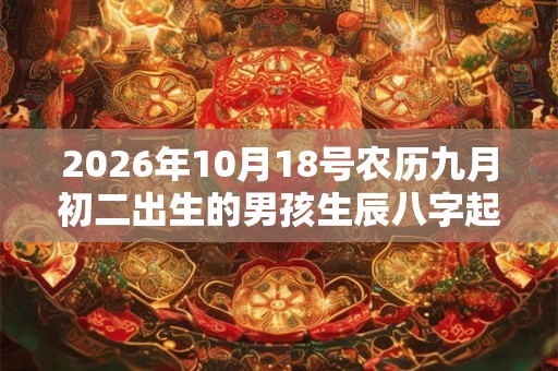 2026年10月18号农历九月初二出生的男孩生辰八字起名 2026年10月18号农历九月初二出生的男孩生辰八字起名